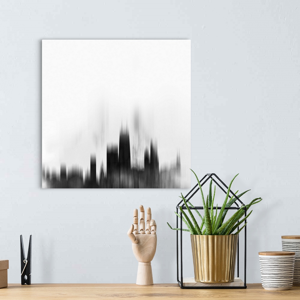 A bohemian room featuring Chicago City Skyline