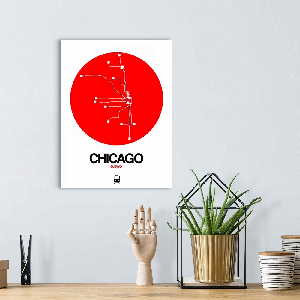 A bohemian room featuring Chicago Red Subway Map