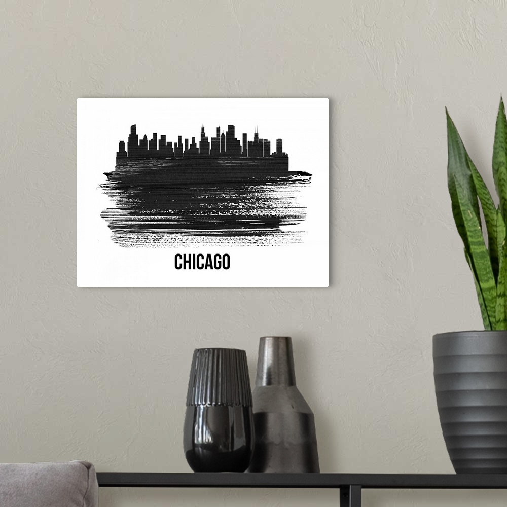 A modern room featuring Chicago Skyline
