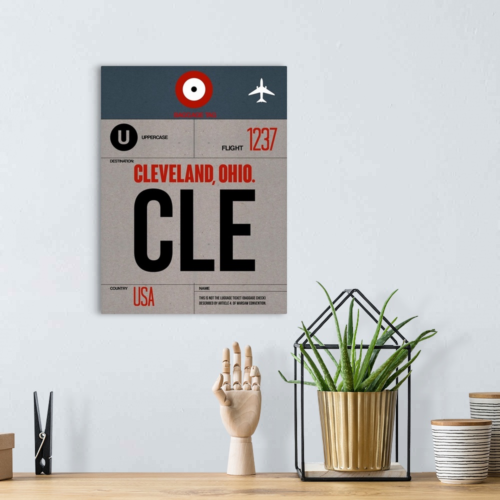 A bohemian room featuring CLE Cleveland Luggage Tag I