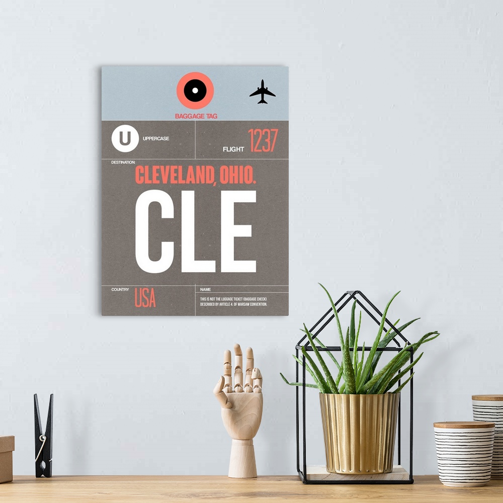 A bohemian room featuring CLE Cleveland Luggage Tag II