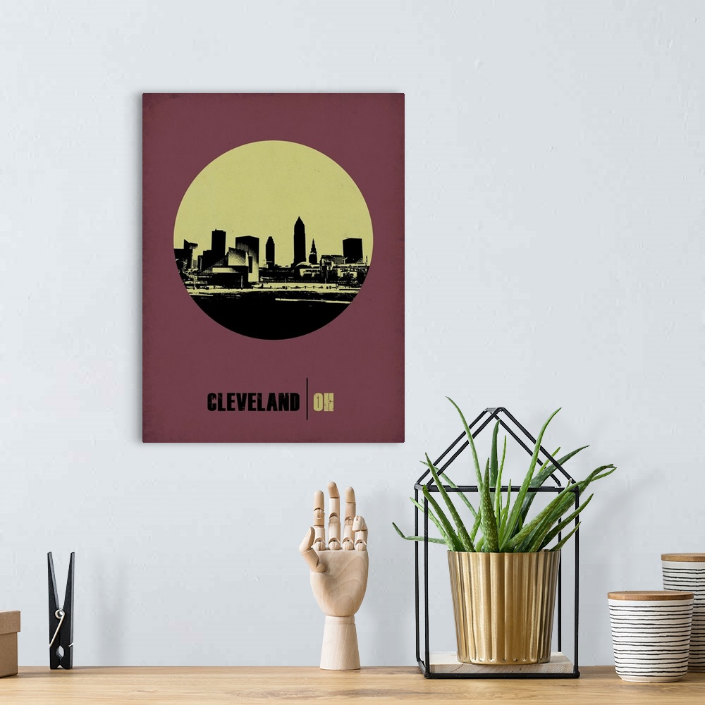 A bohemian room featuring Cleveland Circle Poster I