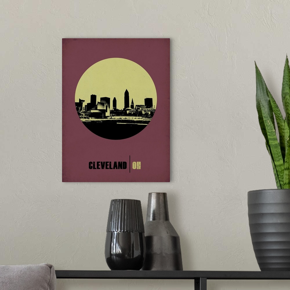 A modern room featuring Cleveland Circle Poster I
