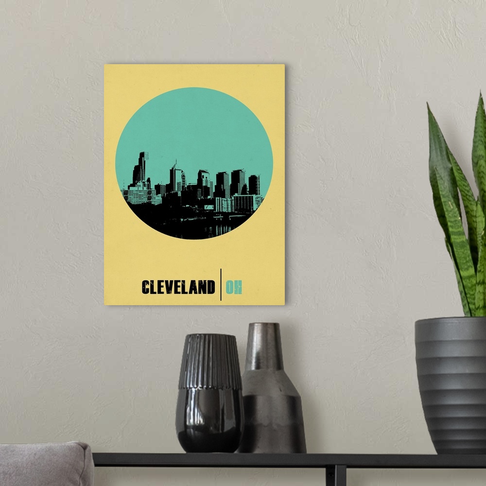 A modern room featuring Cleveland Circle Poster II