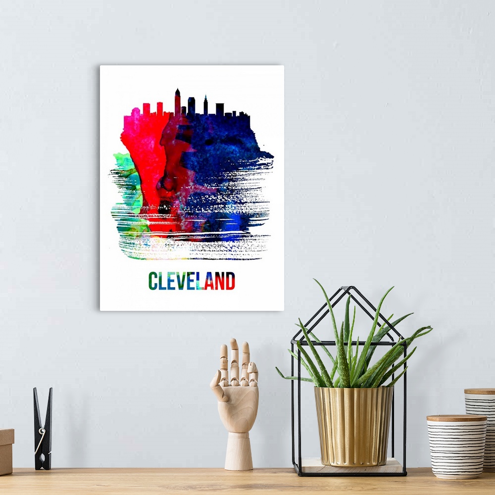 A bohemian room featuring Cleveland Skyline