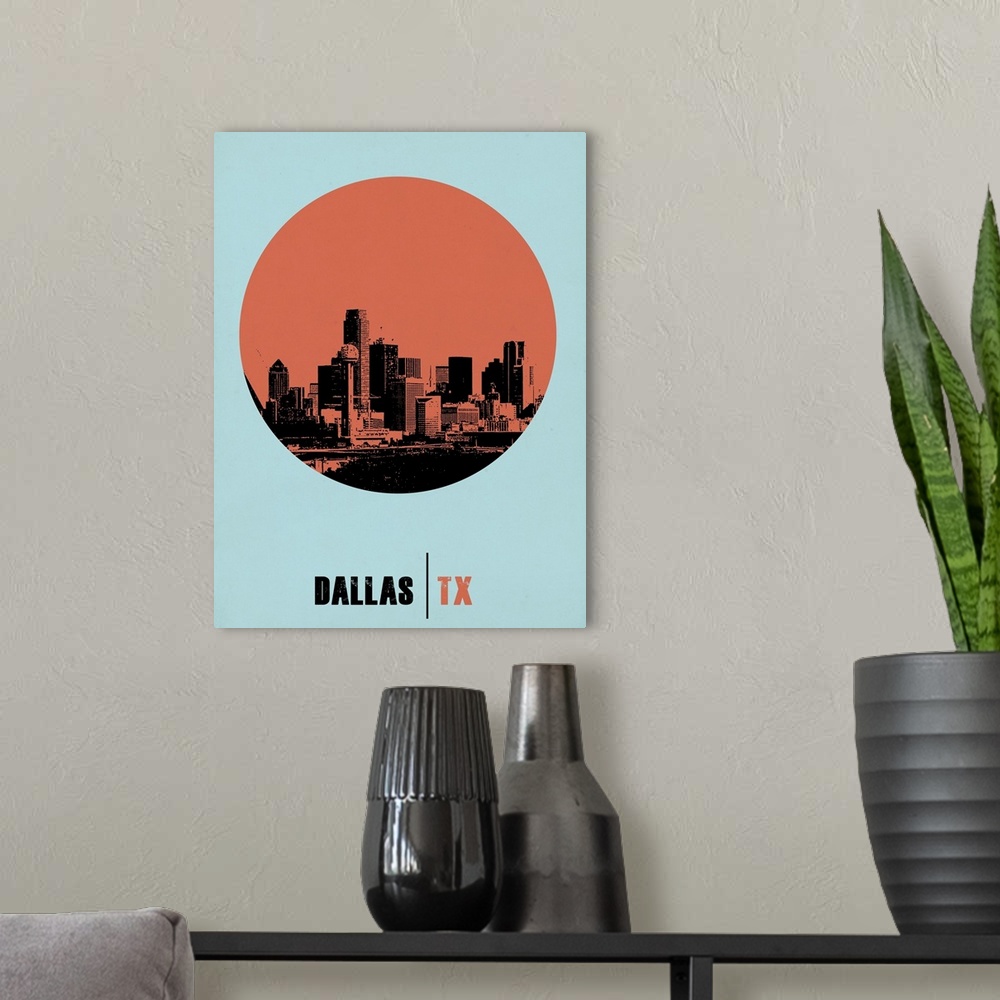 A modern room featuring Dallas Circle Poster I