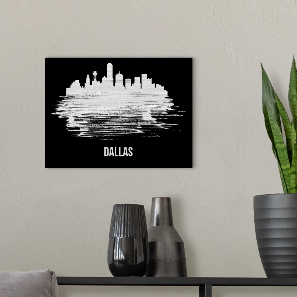 A modern room featuring Dallas Skyline