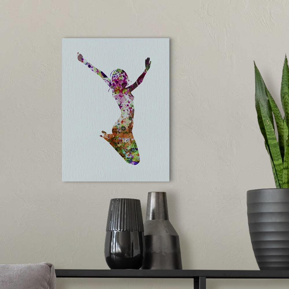 A modern room featuring Dancer Watercolor V