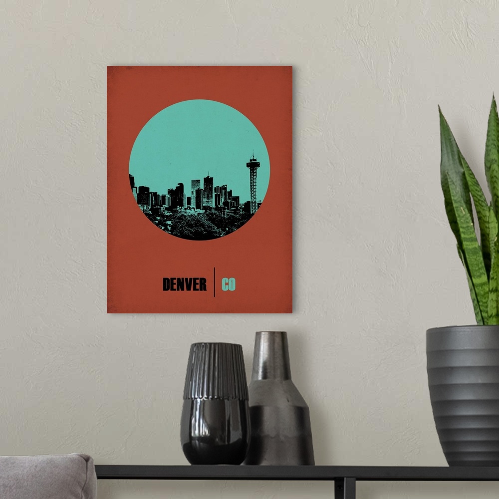 A modern room featuring Denver Circle Poster I