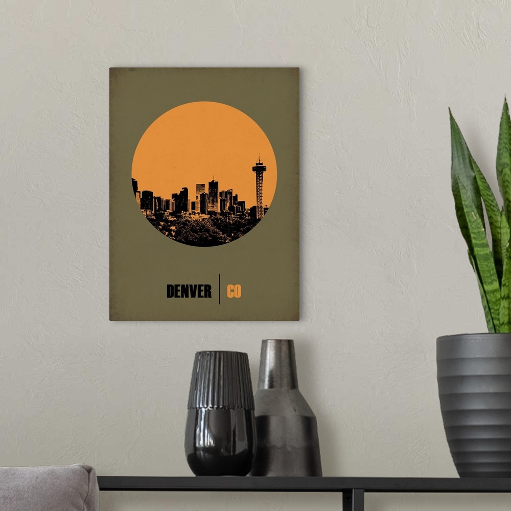 A modern room featuring Denver Circle Poster II