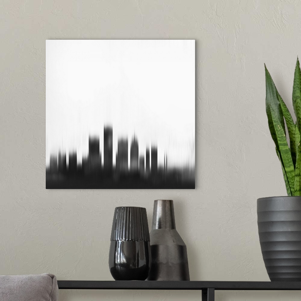 A modern room featuring Detroit City Skyline