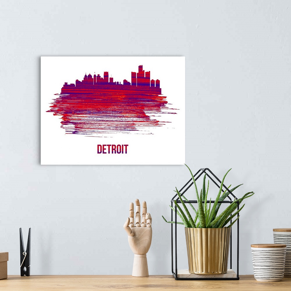 A bohemian room featuring Detroit Skyline