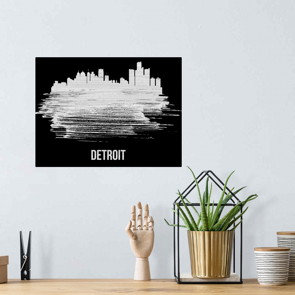 A bohemian room featuring Detroit Skyline