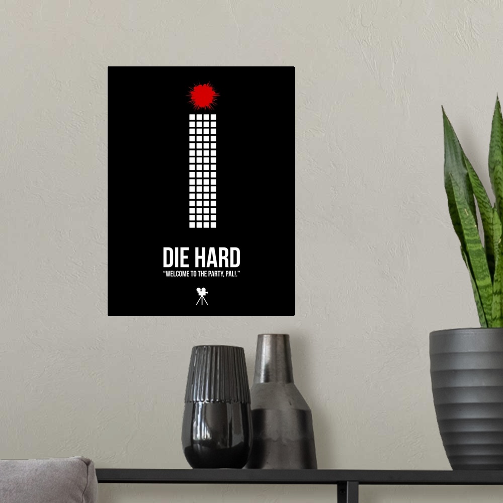 A modern room featuring Die Hard