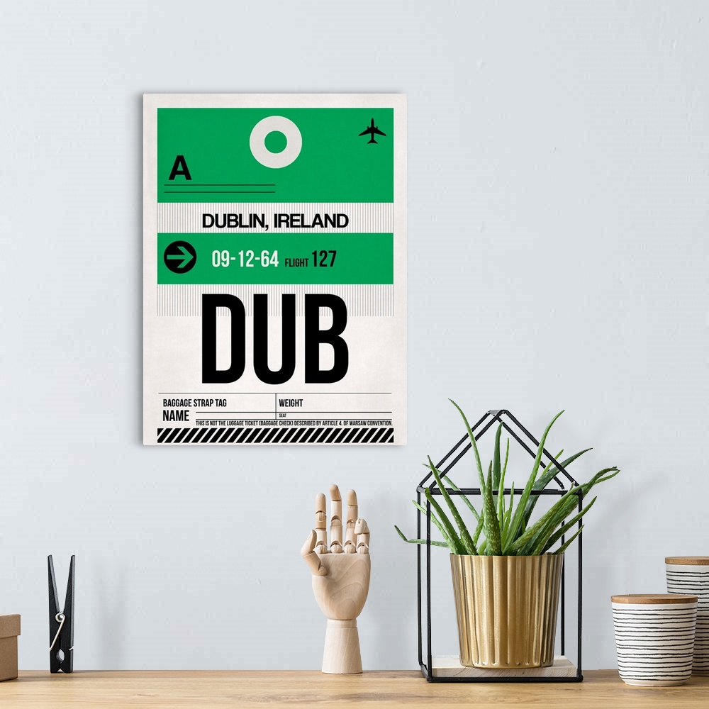 A bohemian room featuring DUB Dublin Luggage Tag I