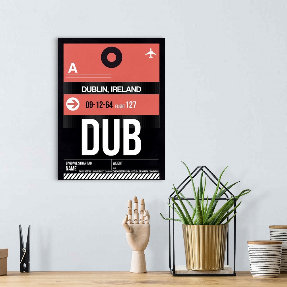 A bohemian room featuring DUB Dublin Luggage Tag II