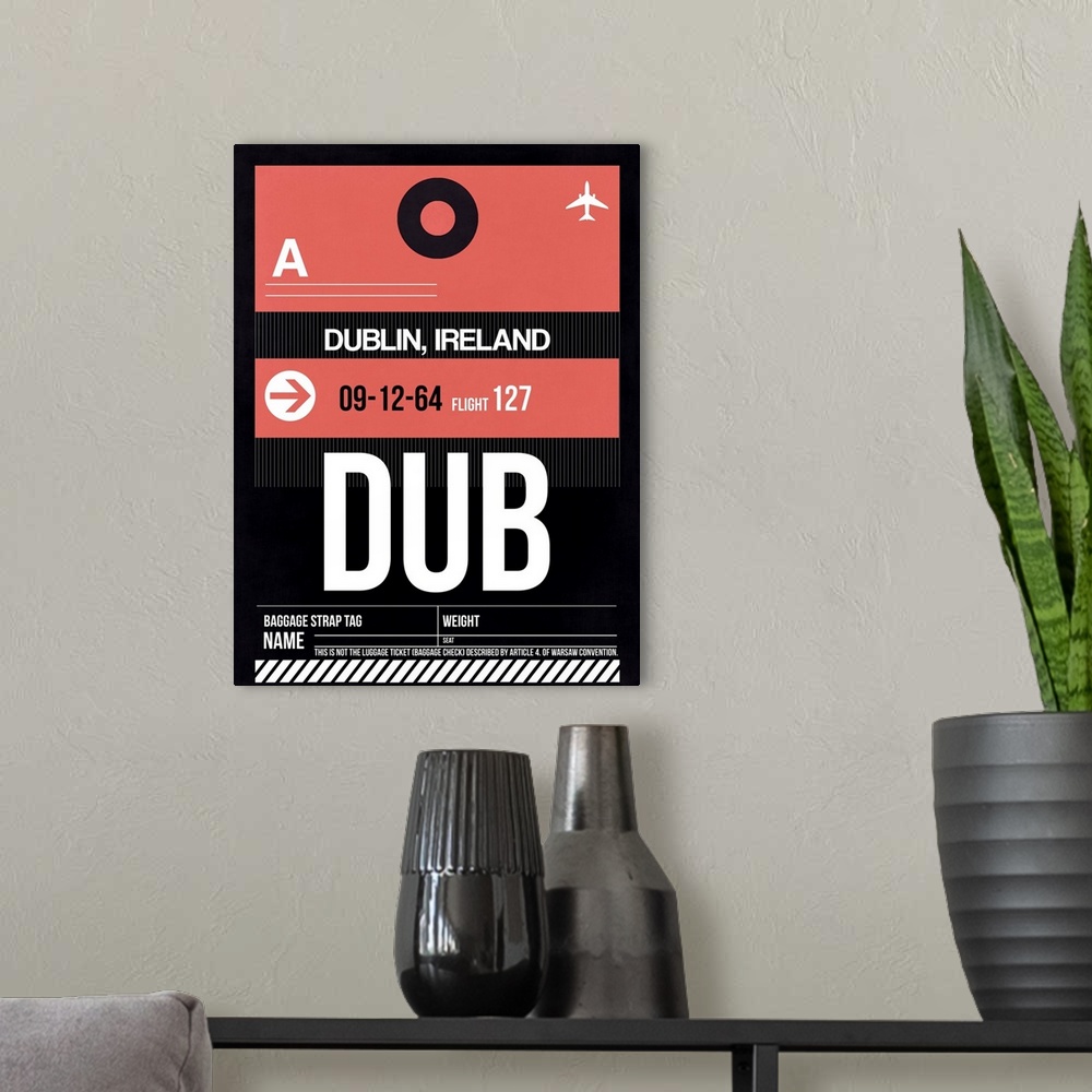 A modern room featuring DUB Dublin Luggage Tag II