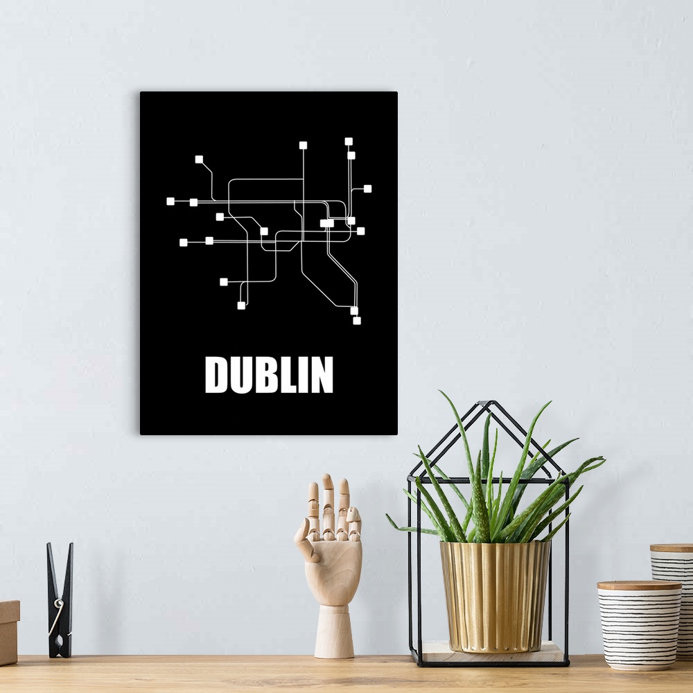 A bohemian room featuring Dublin Subway Map III