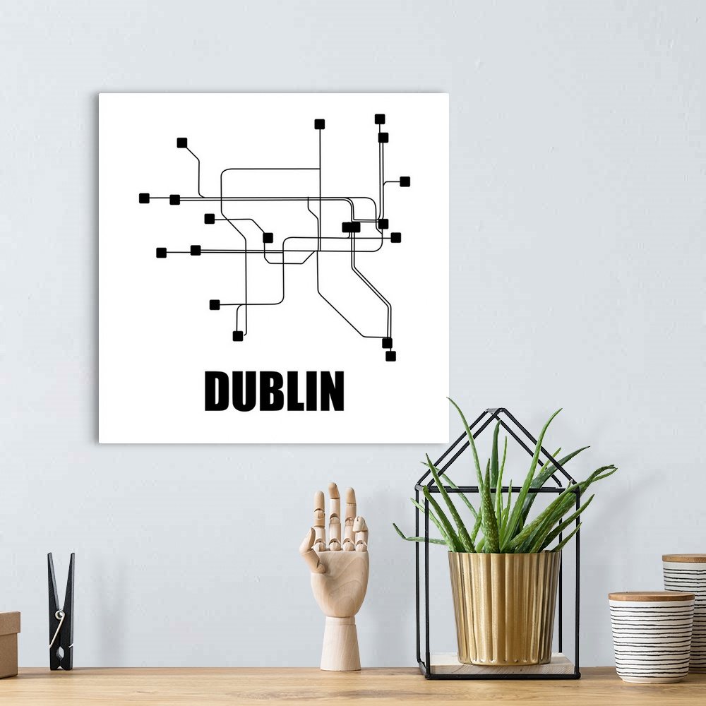 A bohemian room featuring Dublin White Subway Map