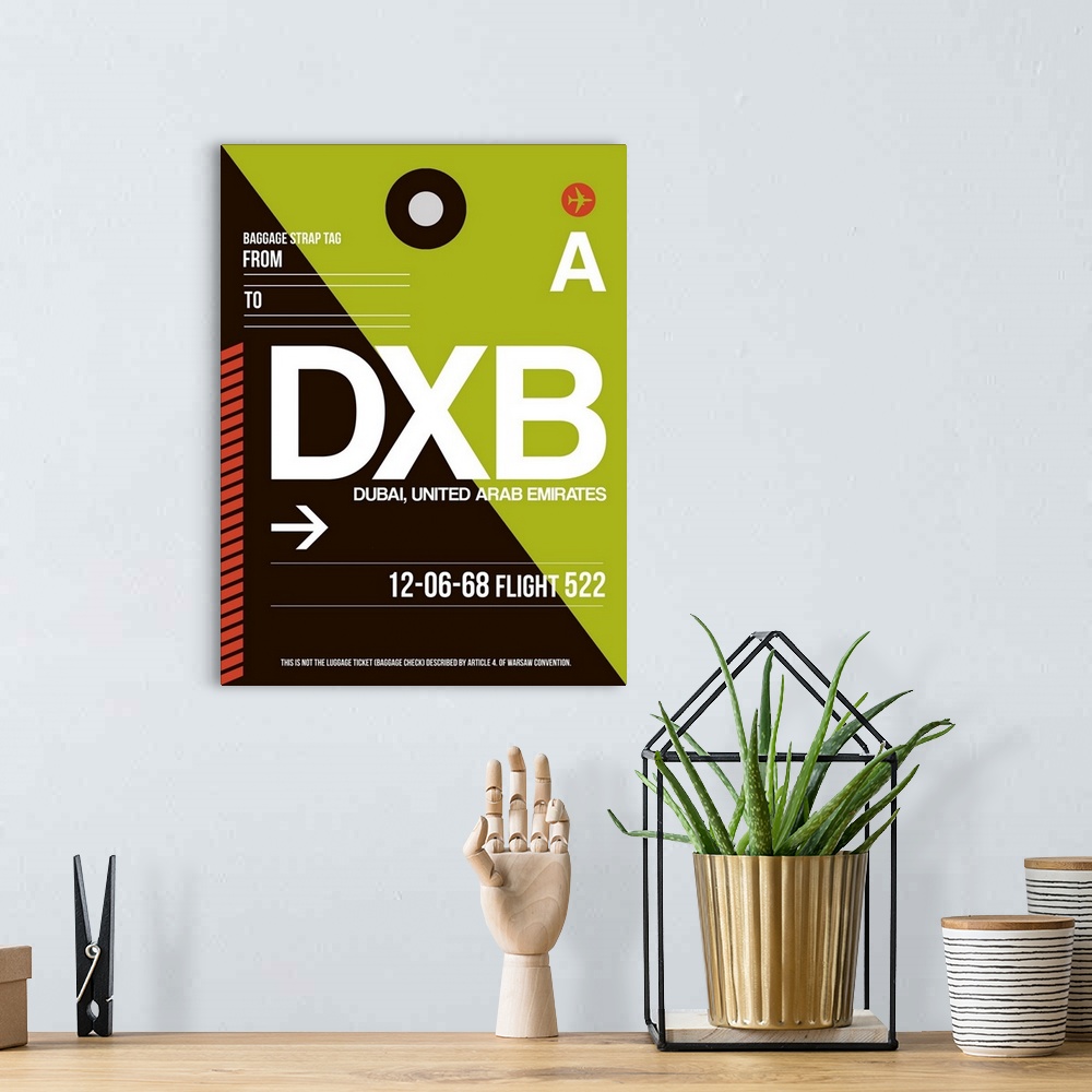 A bohemian room featuring DXB Dubai Luggage Tag II