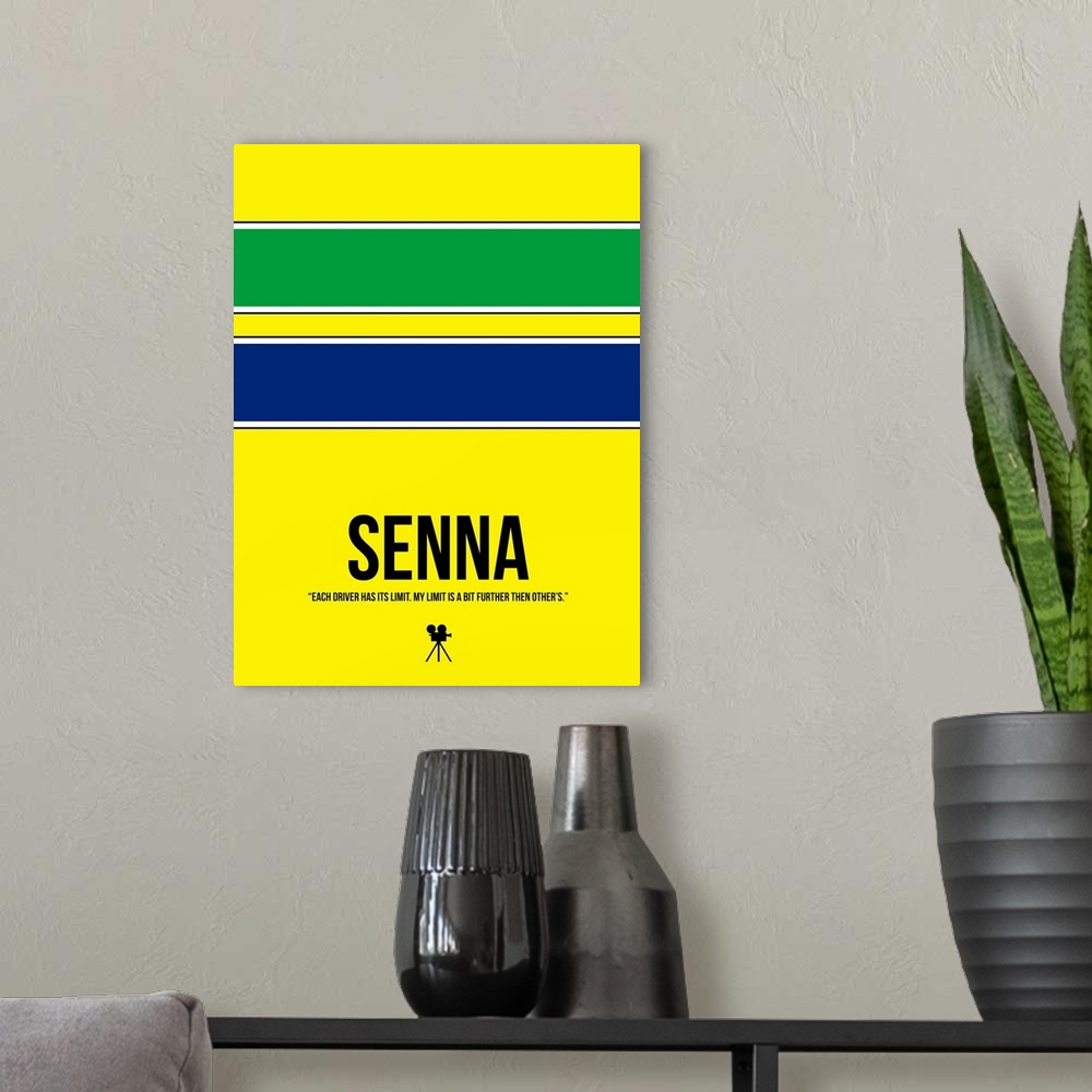 A modern room featuring Contemporary minimalist movie poster artwork of Senna.