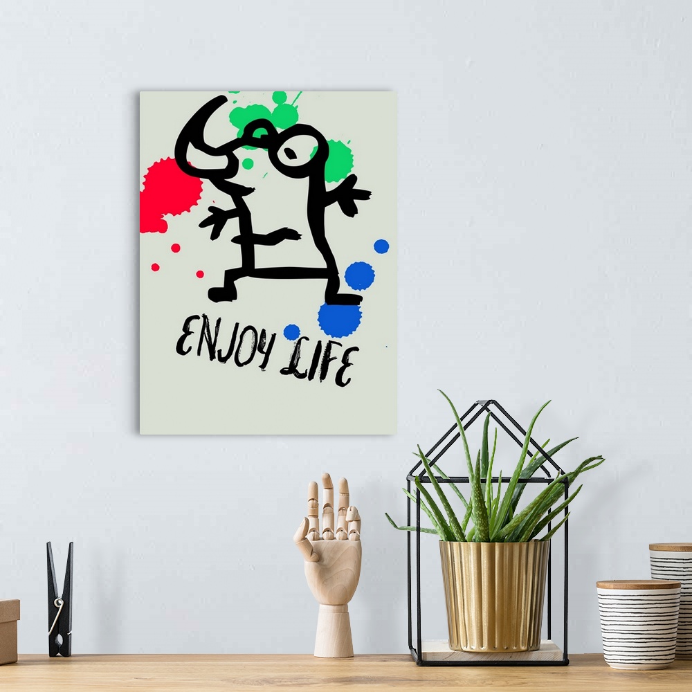 A bohemian room featuring Enjoy Life Poster I