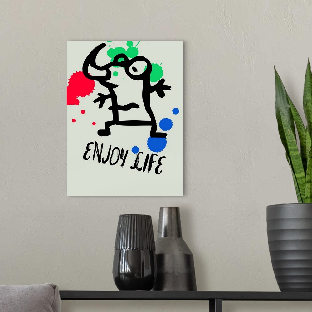 A modern room featuring Enjoy Life Poster I