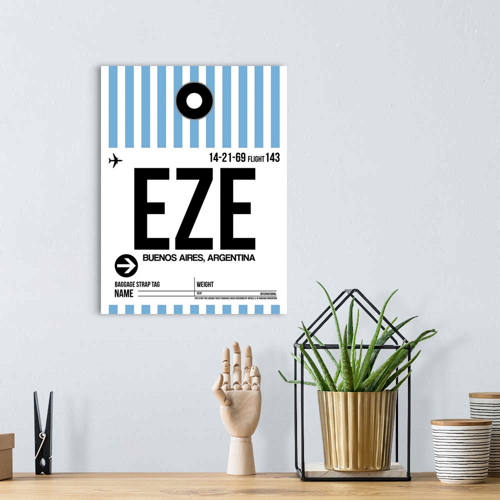 A bohemian room featuring EZE Buenos Aires Luggage Tag I