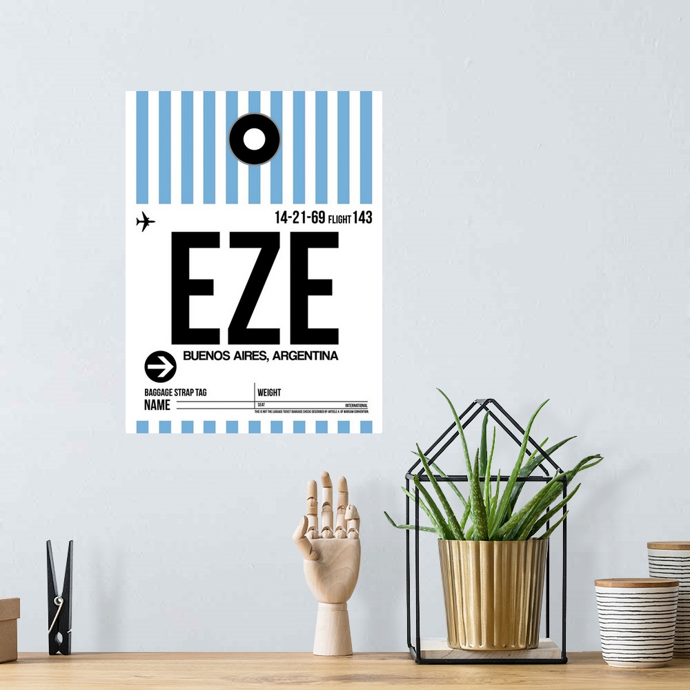 A bohemian room featuring EZE Buenos Aires Luggage Tag I