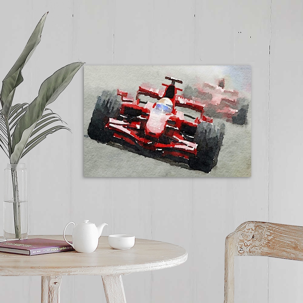 A farmhouse room featuring Ferrari F1 Race Watercolor
