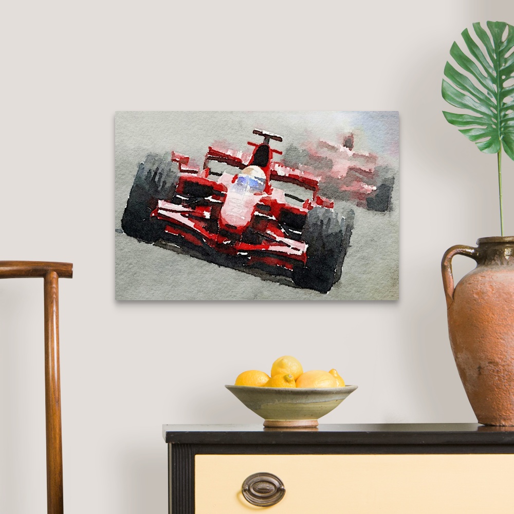 A traditional room featuring Ferrari F1 Race Watercolor