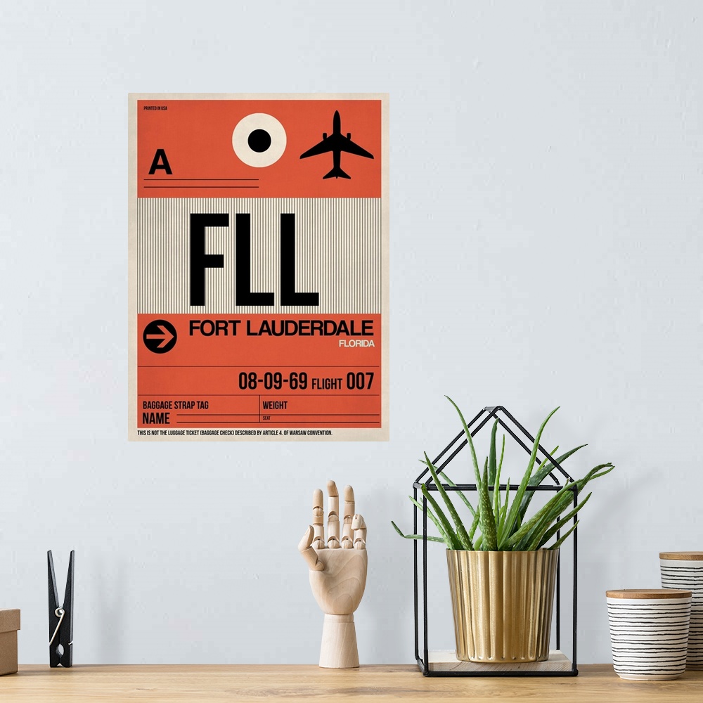 A bohemian room featuring FLL Fort Lauderdale Luggage Tag I