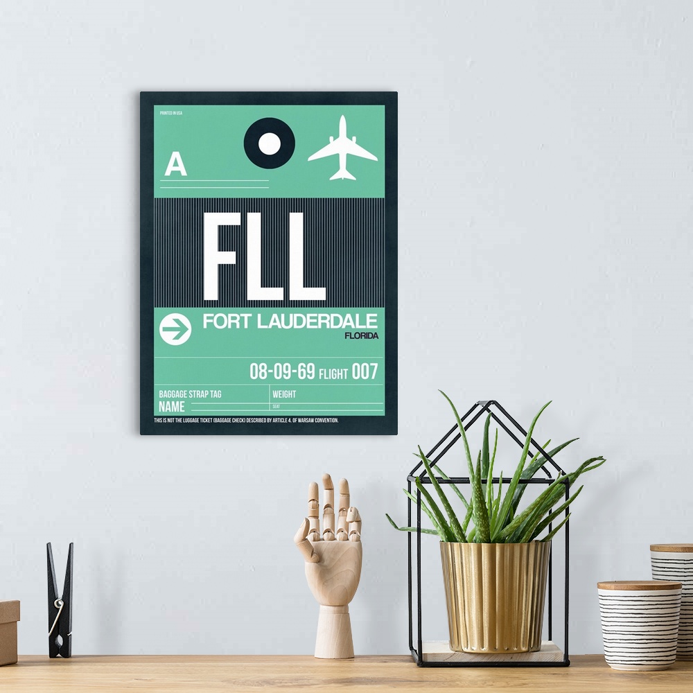 A bohemian room featuring FLL Fort Lauderdale Luggage Tag II