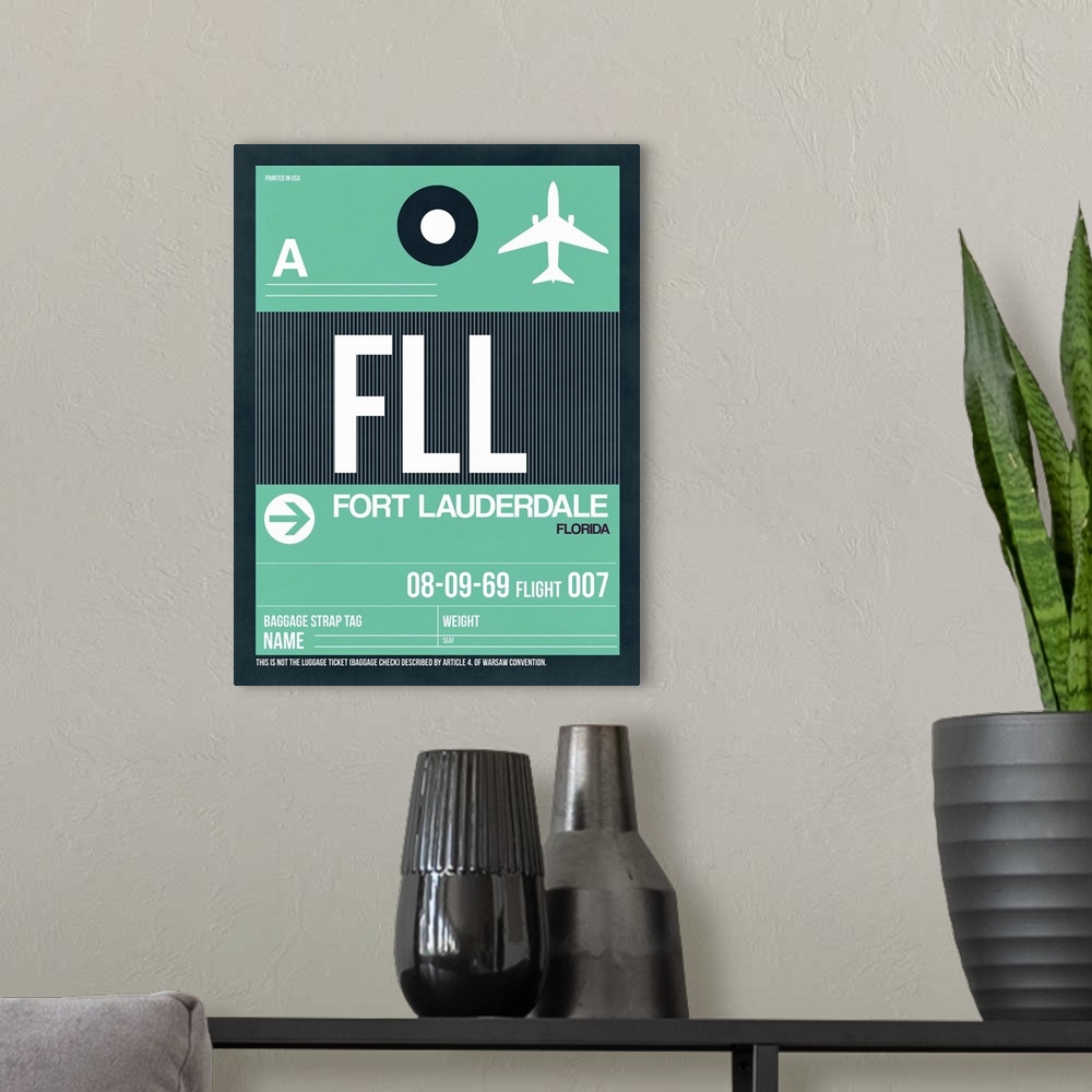 A modern room featuring FLL Fort Lauderdale Luggage Tag II