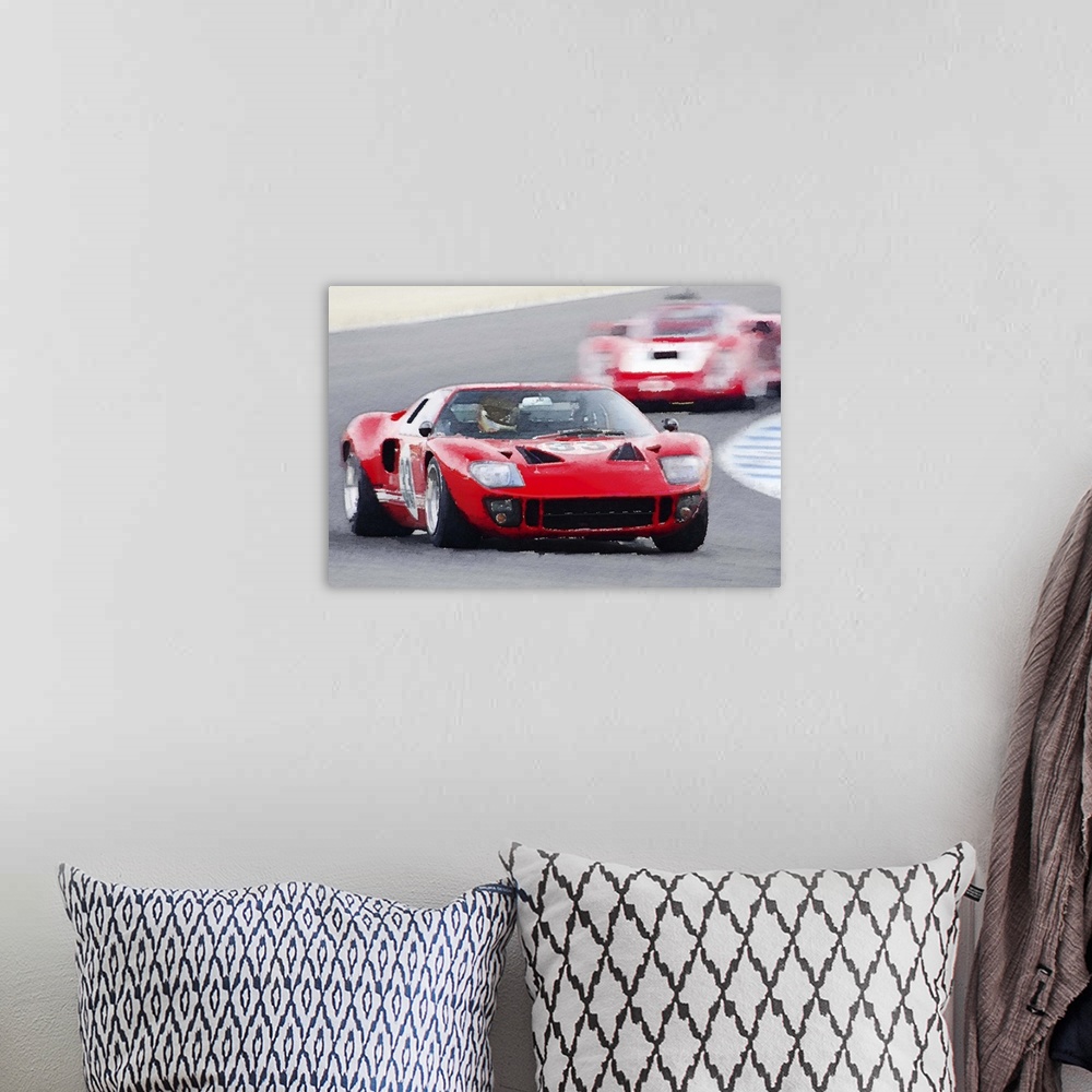 A bohemian room featuring Ford GT40 Race in Monterey Watercolor