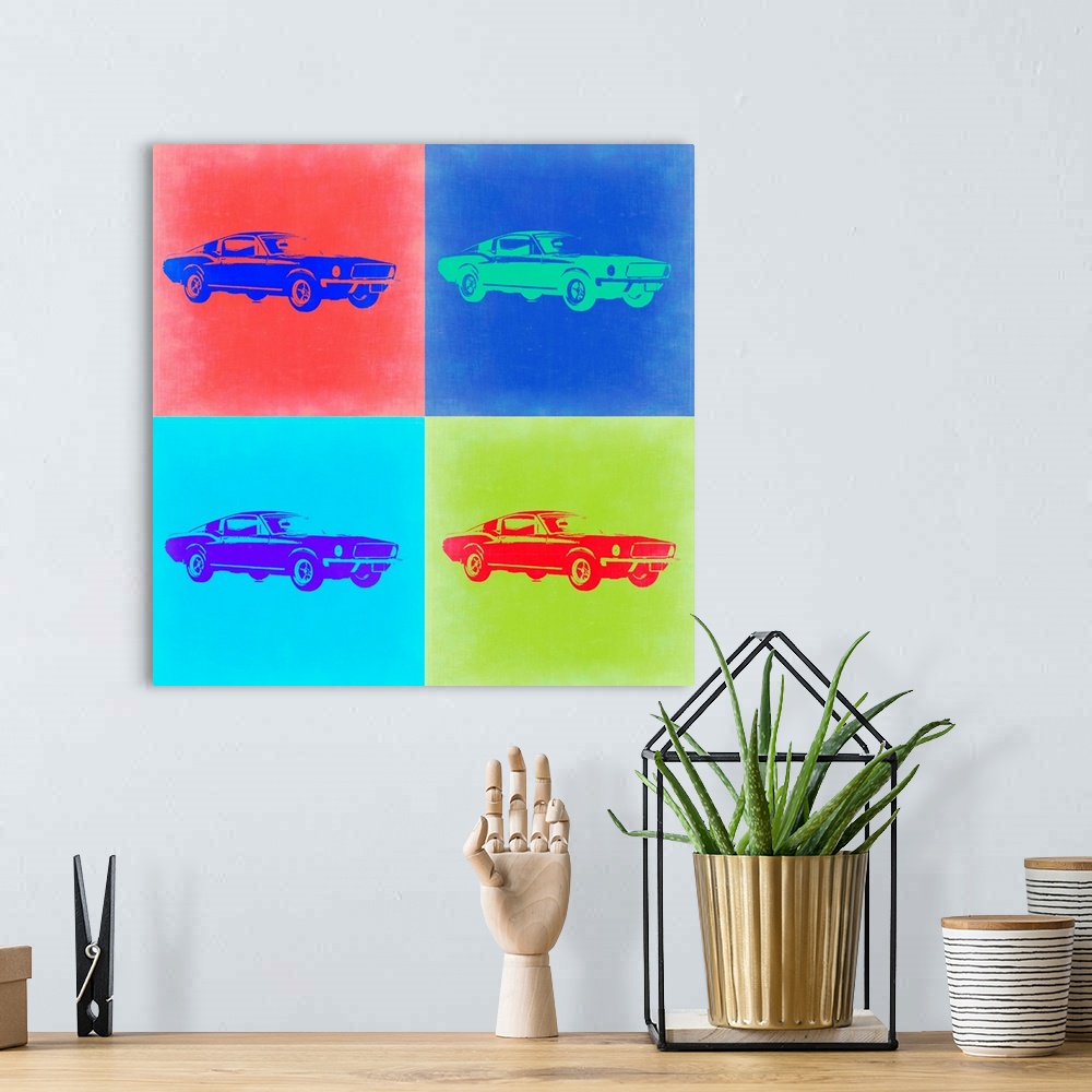 A bohemian room featuring Ford Mustang Pop Art I