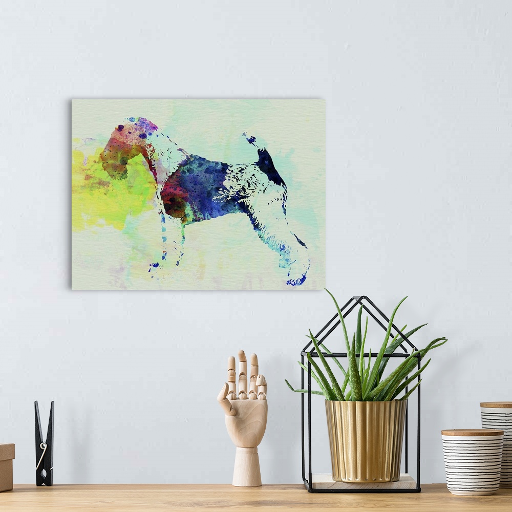 A bohemian room featuring Fox Terrier Watercolor