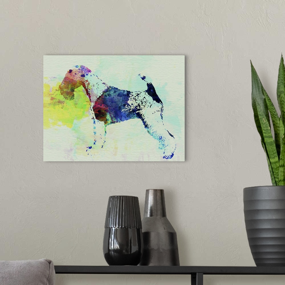 A modern room featuring Fox Terrier Watercolor