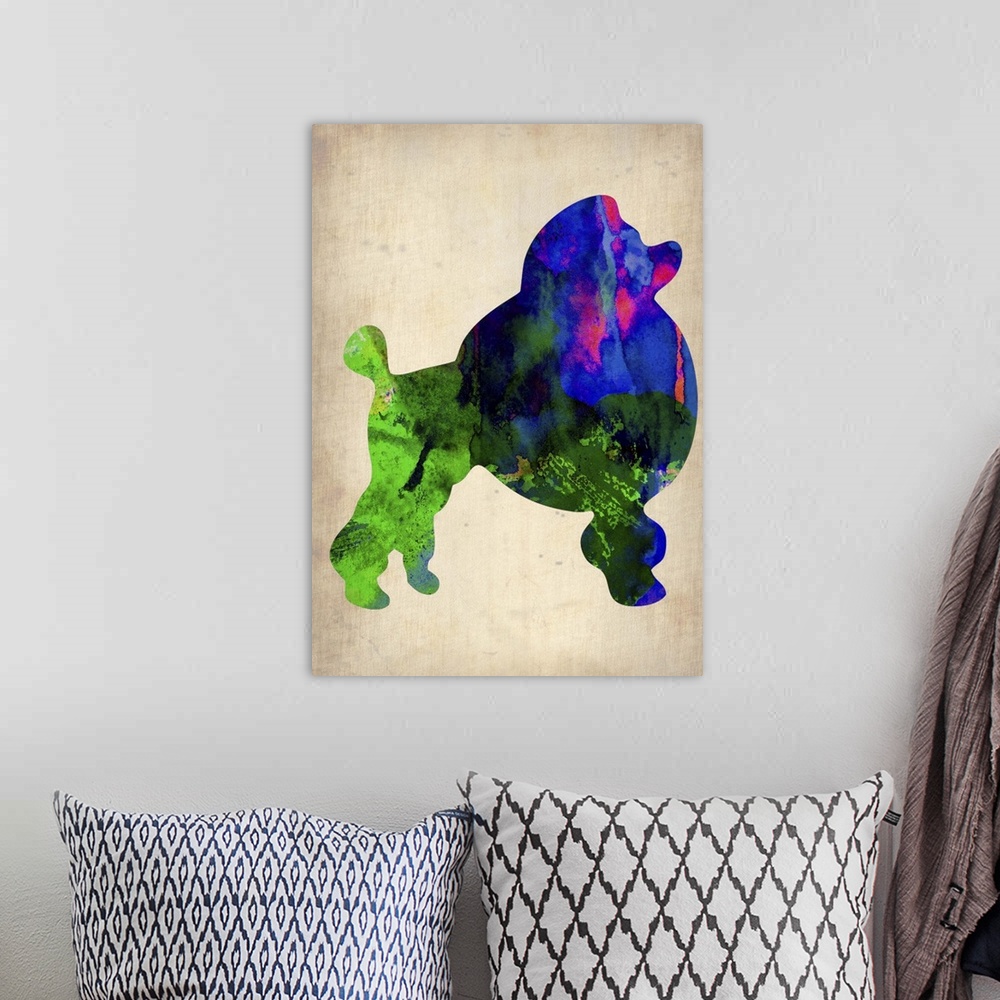 A bohemian room featuring French Poodle Watercolor