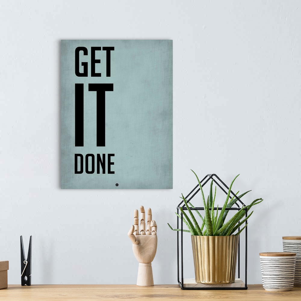 A bohemian room featuring Get It Done Poster  Blue