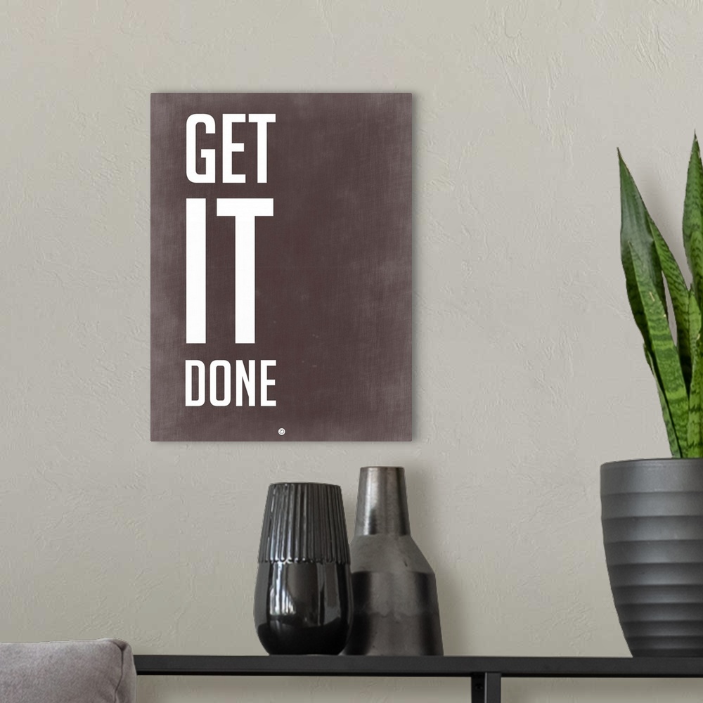 A modern room featuring Get It Done Poster Grey