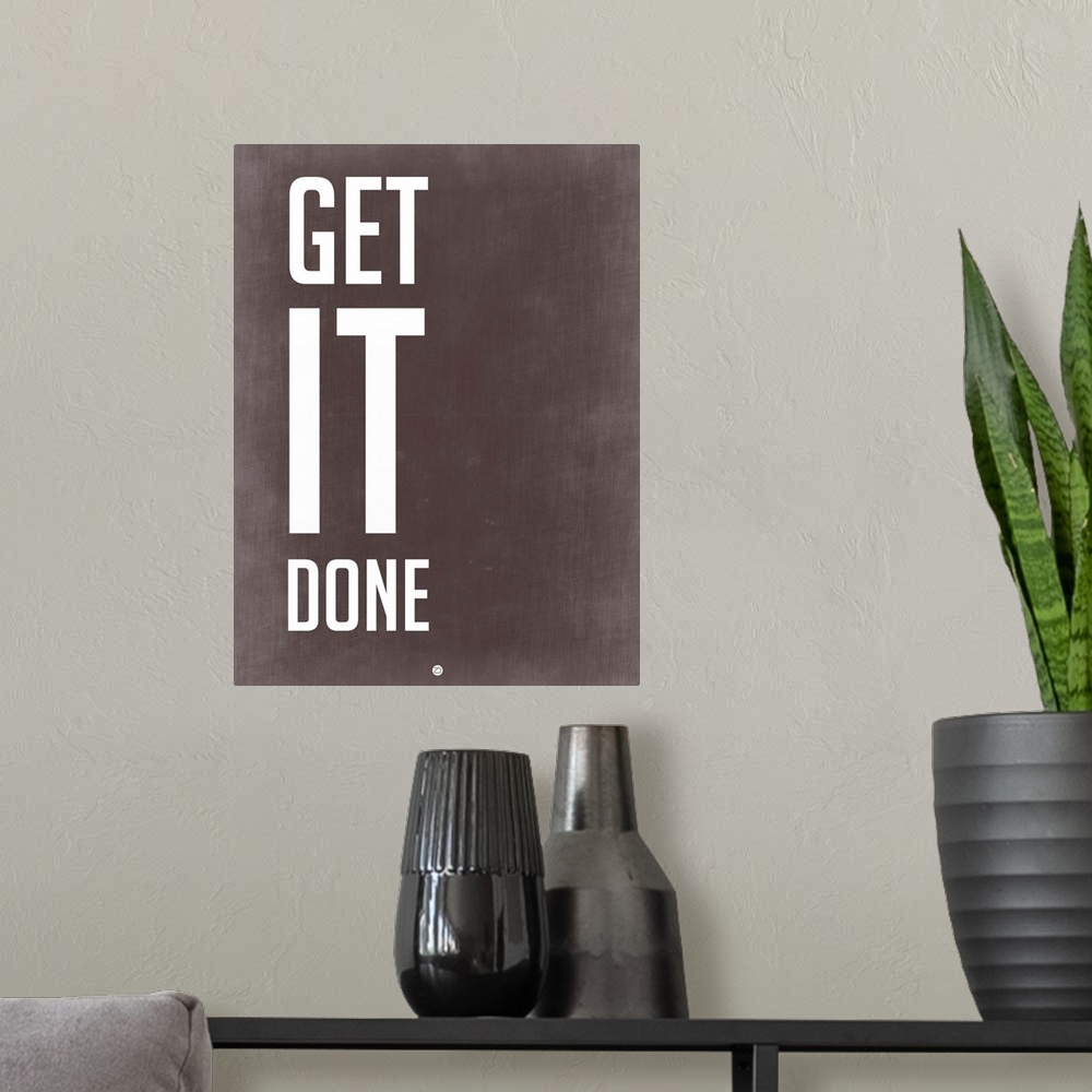 A modern room featuring Get It Done Poster Grey