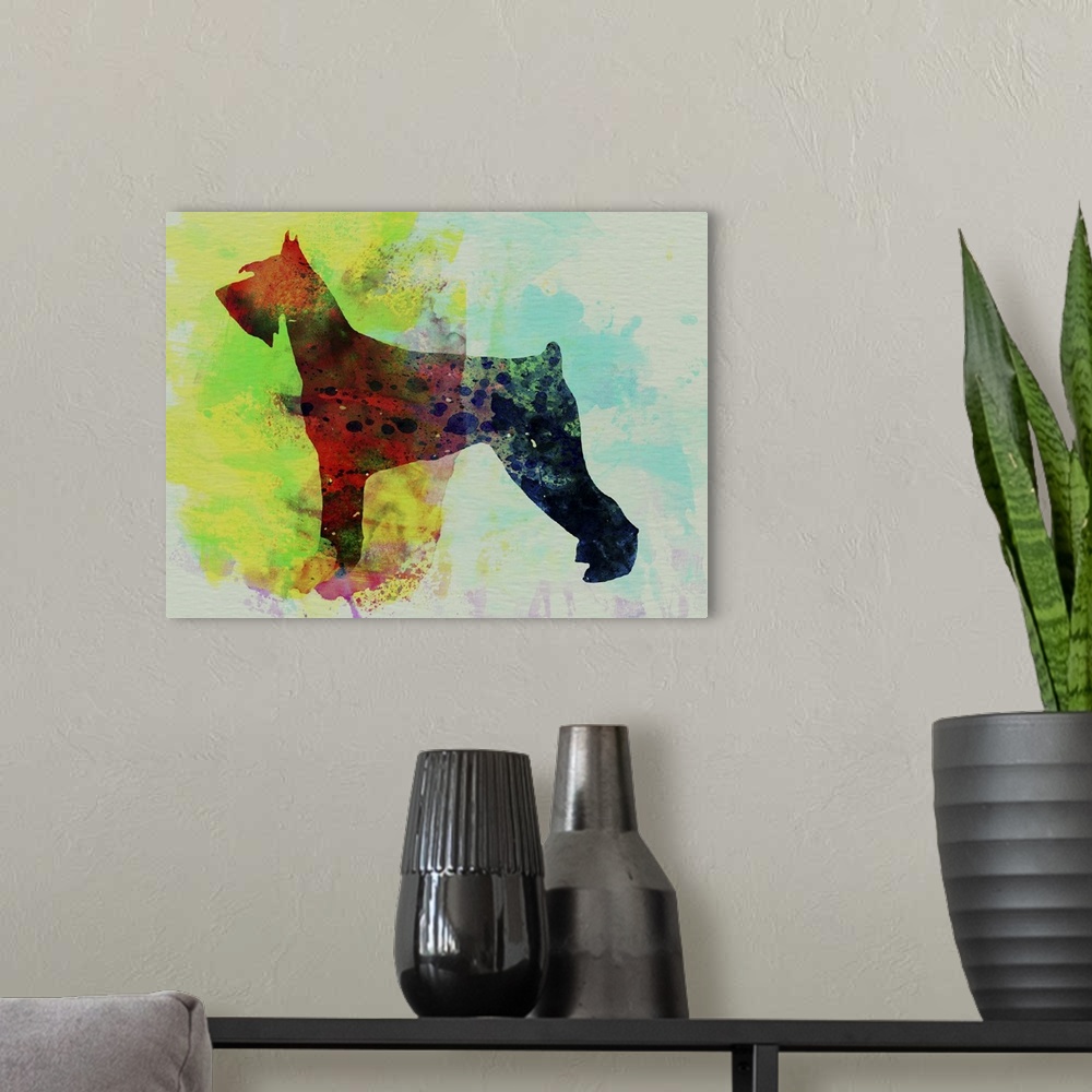A modern room featuring Giant Schnauzer Watercolor