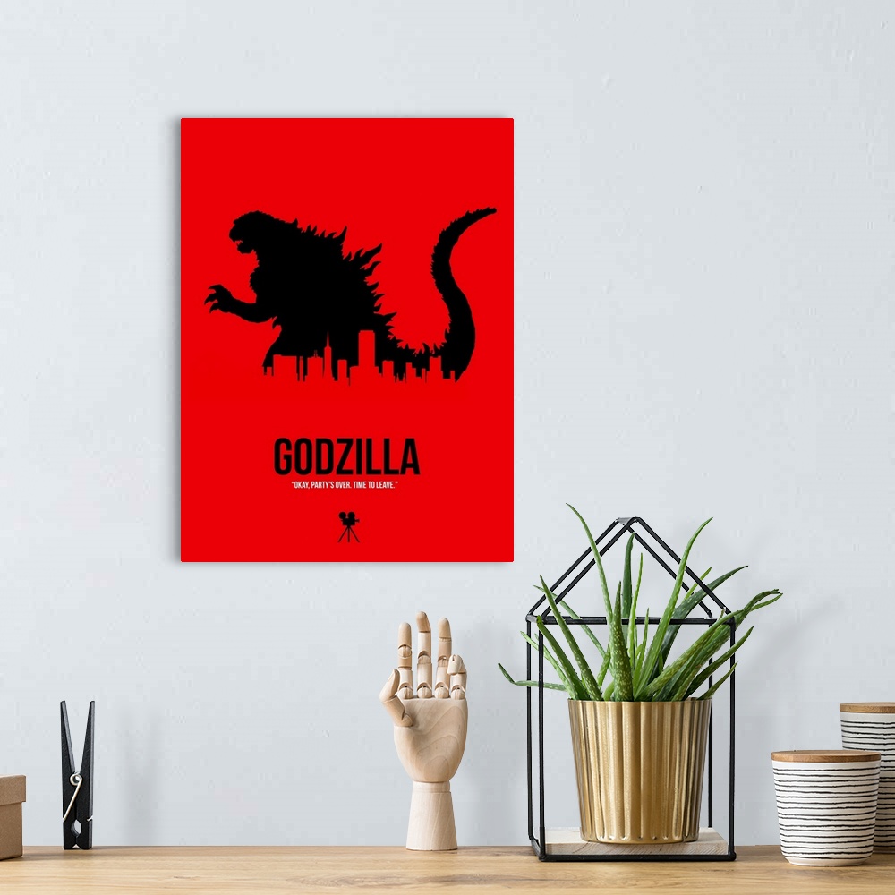 A bohemian room featuring Godzilla