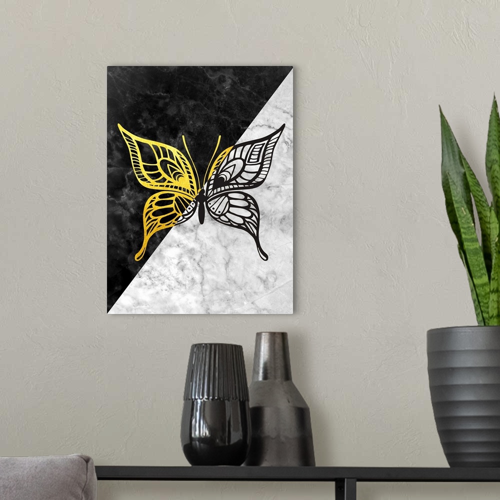 A modern room featuring Gold Butterfly