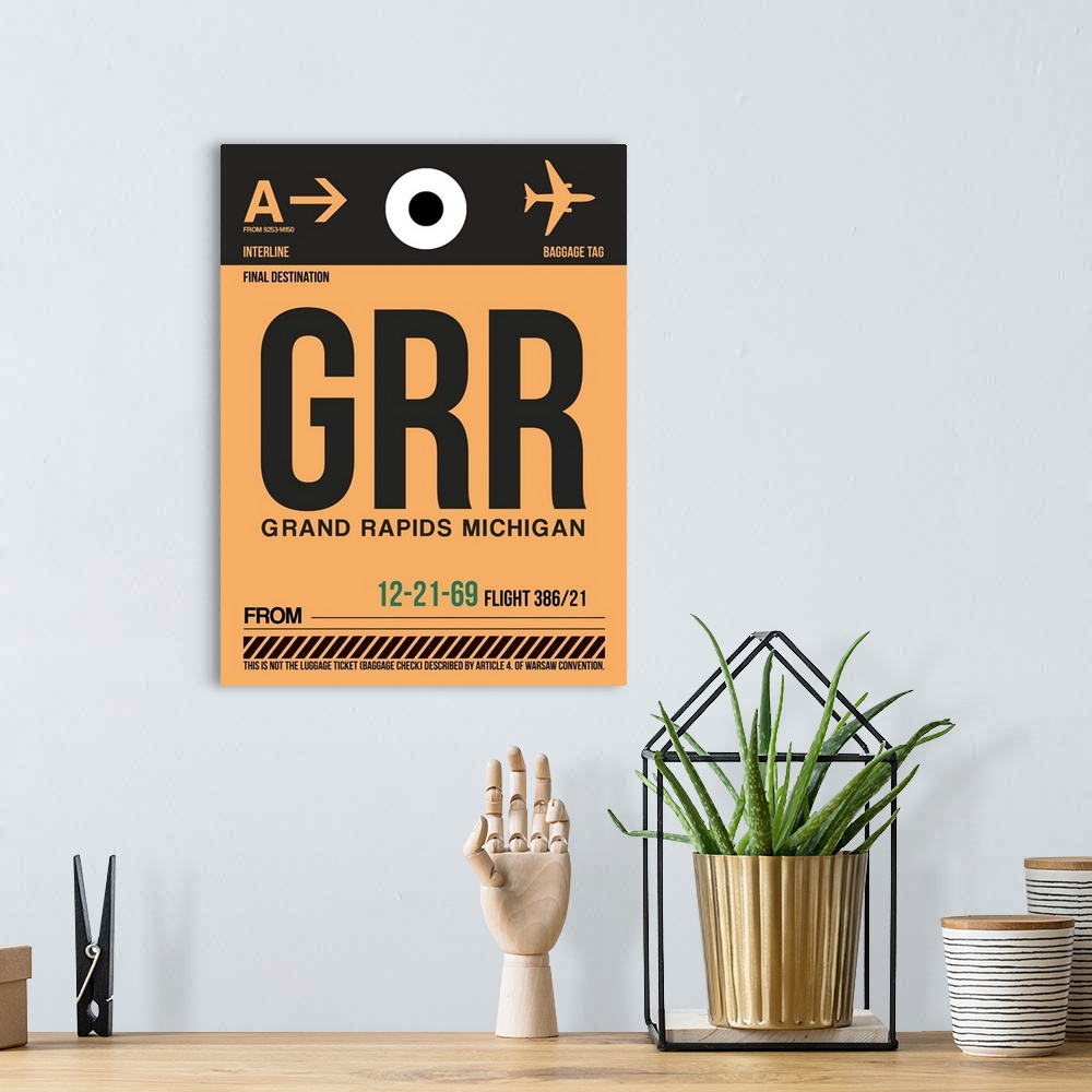 A bohemian room featuring GRR Grand Rapids Luggage Tag I