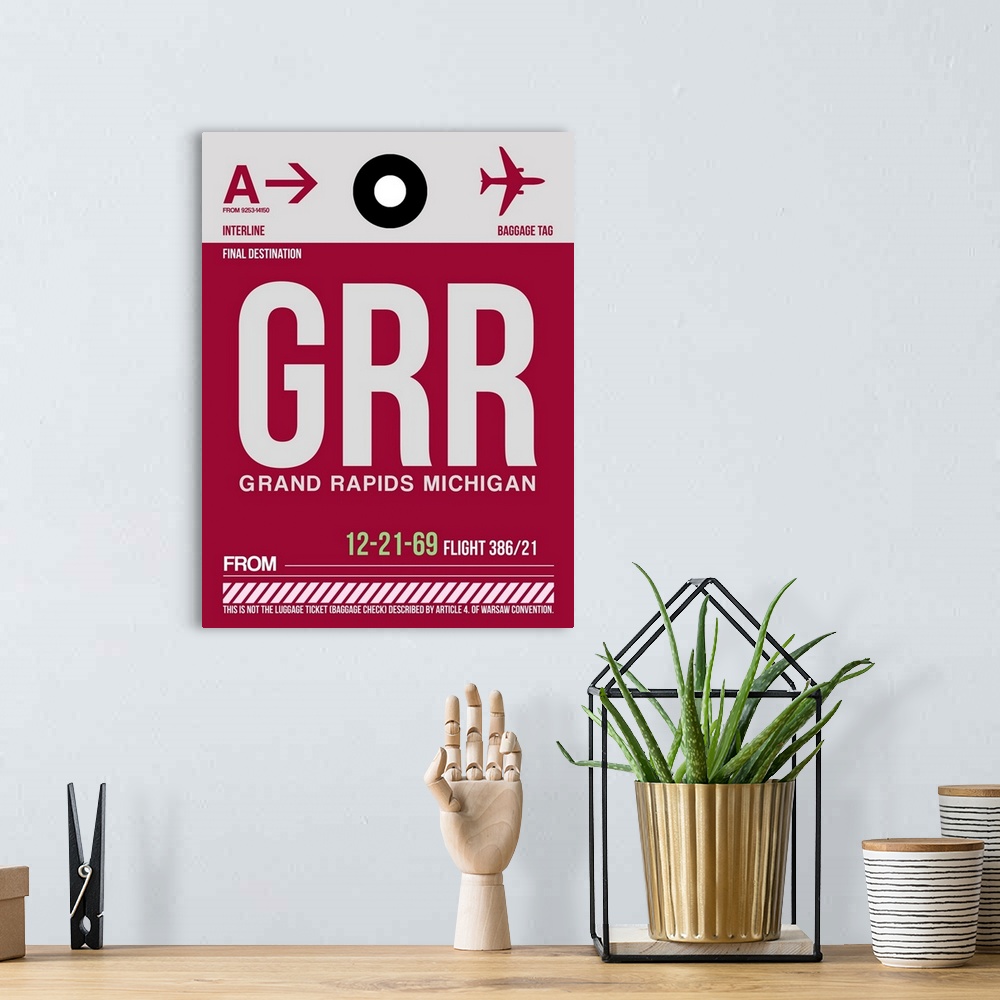 A bohemian room featuring GRR Grand Rapids Luggage Tag II