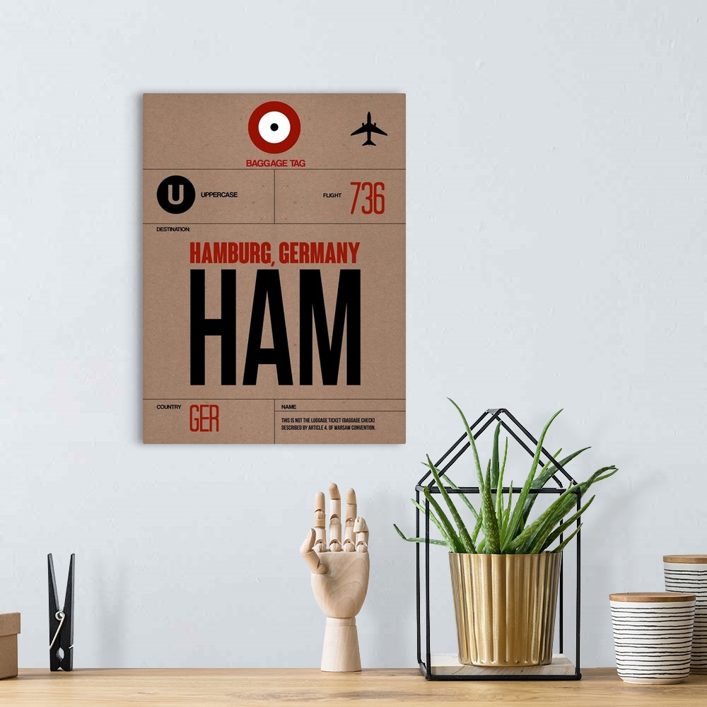 A bohemian room featuring HAM Hamburg Luggage Tag I