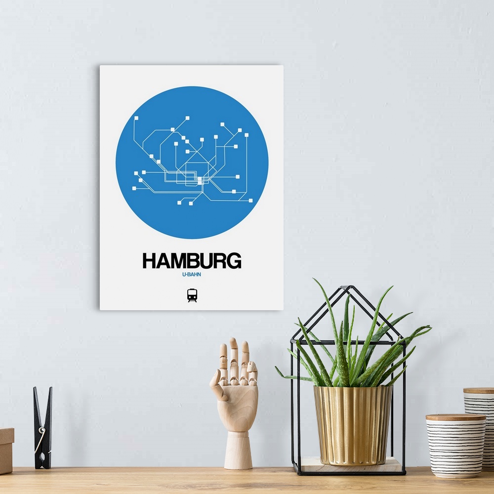 A bohemian room featuring Hamburg Blue Subway Map