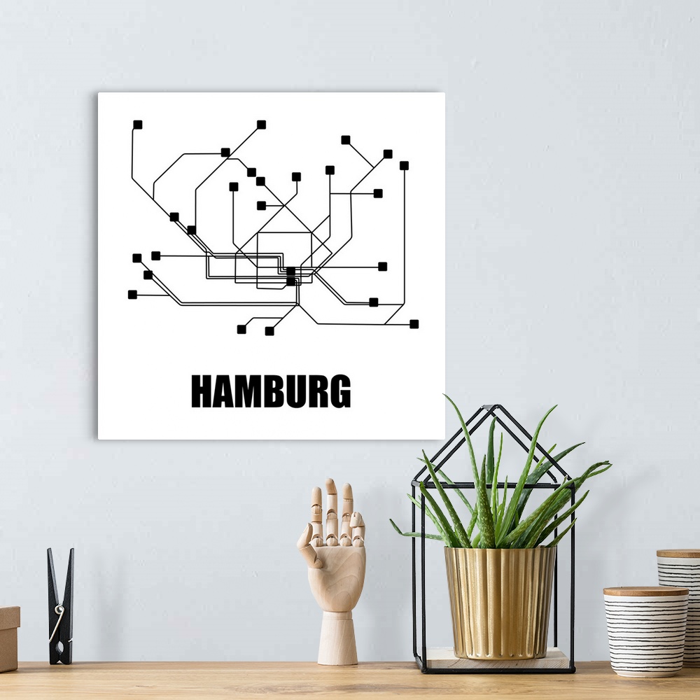 A bohemian room featuring Hamburg White Subway Map